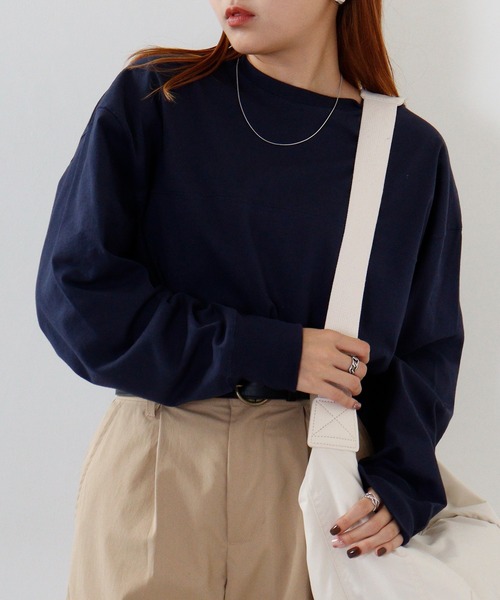 FUNALIVE(ファンアライブ)の「USA Cotton long sleeve T-shirt /コットンロンT unisex(Tシャツ/カットソー・メンズ・杢グレー/ブラック/グリーン/ブラウン/ホワイト/サックスブルー/ネイビー/チャコール/ベージュ/ピンク・XL/L/M)」の8枚目の写真