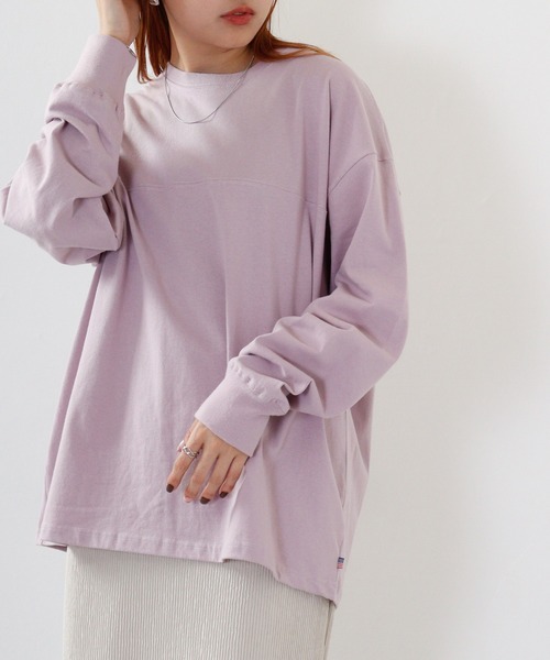 FUNALIVE(ファンアライブ)の「USA Cotton long sleeve T-shirt /コットンロンT unisex(Tシャツ/カットソー・メンズ・杢グレー/ブラック/グリーン/ブラウン/ホワイト/サックスブルー/ネイビー/チャコール/ベージュ/ピンク・XL/L/M)」の10枚目の写真