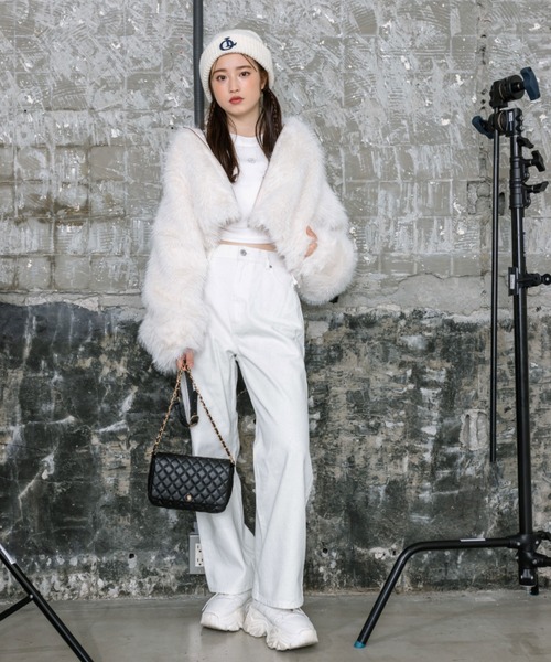 OLIVE des OLIVE（オリーブデオリーブ）の「【S/Mサイズ展開】キラキラストレートデニムパンツ　1032030070（デニムパンツ・レディース・ブルー/オフホワイト・MEDIUM/SMALL）」の22枚目の写真