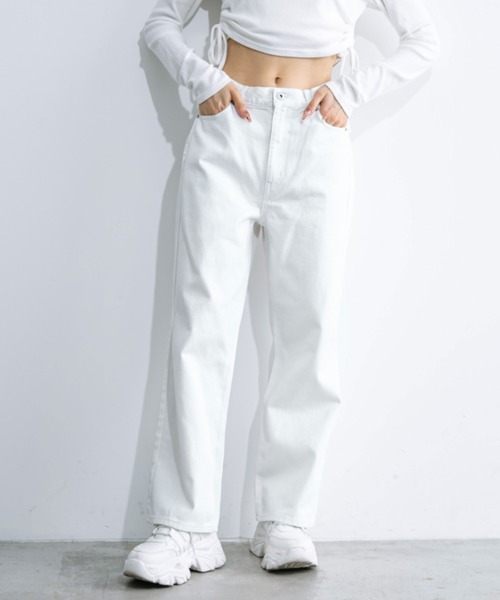 OLIVE des OLIVE（オリーブデオリーブ）の「【S/Mサイズ展開】キラキラストレートデニムパンツ　1032030070（デニムパンツ・レディース・ブルー/オフホワイト・MEDIUM/SMALL）」の19枚目の写真