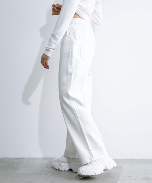 OLIVE des OLIVE（オリーブデオリーブ）の「【S/Mサイズ展開】キラキラストレートデニムパンツ　1032030070（デニムパンツ・レディース・ブルー/オフホワイト・MEDIUM/SMALL）」の20枚目の写真