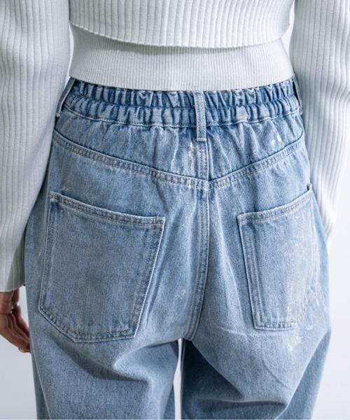 OLIVE des OLIVE（オリーブデオリーブ）の「【S/Mサイズ展開】キラキラストレートデニムパンツ　1032030070（デニムパンツ・レディース・ブルー/オフホワイト・MEDIUM/SMALL）」の12枚目の写真