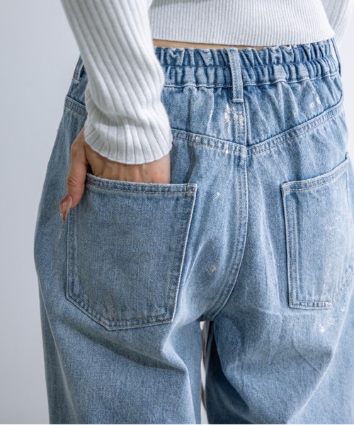 OLIVE des OLIVE（オリーブデオリーブ）の「【S/Mサイズ展開】キラキラストレートデニムパンツ　1032030070（デニムパンツ・レディース・ブルー/オフホワイト・MEDIUM/SMALL）」の16枚目の写真