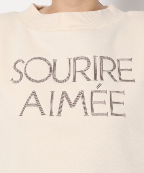 mysty woman（ミスティウーマン）の「線描き刺繍ロゴスウェット  988037（スウェット・レディース・ライトグリーン/モカ/オフホワイト・FREE）」の16枚目の写真