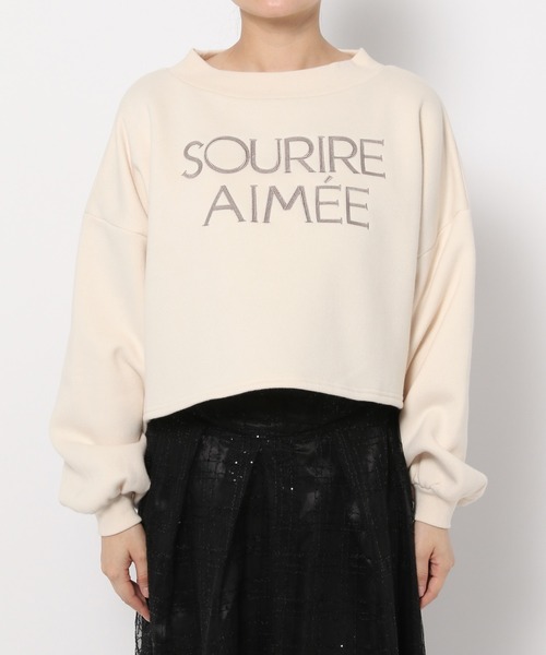 mysty woman（ミスティウーマン）の「線描き刺繍ロゴスウェット  988037（スウェット・レディース・ライトグリーン/モカ/オフホワイト・FREE）」の9枚目の写真