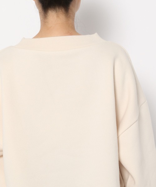 mysty woman（ミスティウーマン）の「線描き刺繍ロゴスウェット  988037（スウェット・レディース・ライトグリーン/モカ/オフホワイト・FREE）」の12枚目の写真