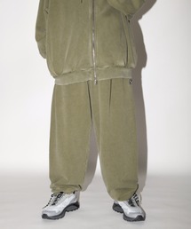 SUPERTHANKS（スーパーサンクス）の「【オーバーダイ加工】スウェット ワイド ルーズパンツ（ユニセックス）Wide sweat trousers (pigment dye)（スウェットパンツ）」