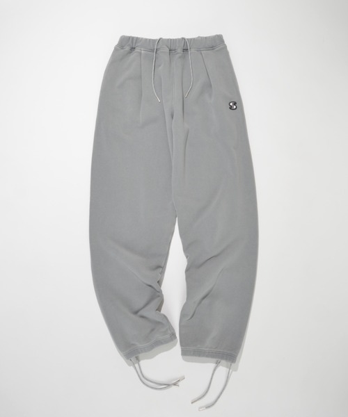 SUPERTHANKS（スーパーサンクス）の「【オーバーダイ加工】スウェット ワイド ルーズパンツ（ユニセックス）Wide sweat trousers (pigment dye)（スウェットパンツ・メンズ・レッド/グレー/カーキ/ブラック・S/L/M）」の12枚目の写真