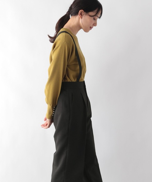 GLOBAL WORK（グローバルワーク）の「お手入れらくらくサス付きワイドパンツ/979219（その他パンツ・レディース・グレー/カーキブラウン/ブラック・LARGE/MEDIUM）」の8枚目の写真