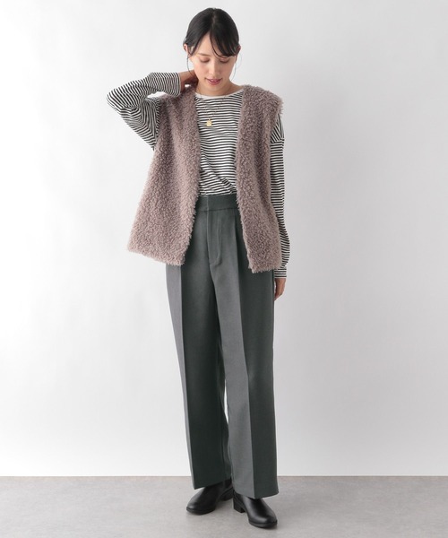 GLOBAL WORK（グローバルワーク）の「お手入れらくらくサス付きワイドパンツ/979219（その他パンツ・レディース・グレー/カーキブラウン/ブラック・LARGE/MEDIUM）」の11枚目の写真