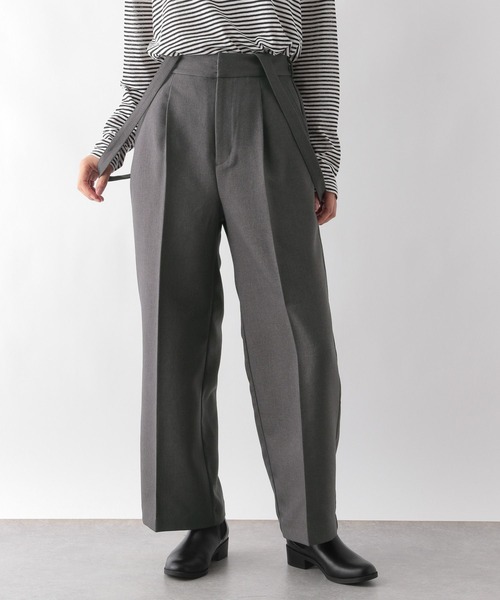 GLOBAL WORK（グローバルワーク）の「お手入れらくらくサス付きワイドパンツ/979219（その他パンツ・レディース・グレー/カーキブラウン/ブラック・LARGE/MEDIUM）」の14枚目の写真