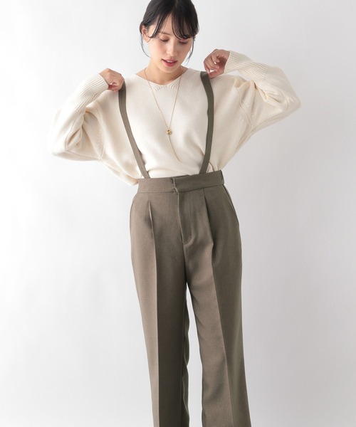 GLOBAL WORK（グローバルワーク）の「お手入れらくらくサス付きワイドパンツ/979219（その他パンツ・レディース・グレー/カーキブラウン/ブラック・LARGE/MEDIUM）」の19枚目の写真