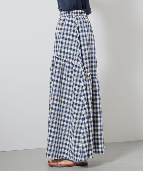 BEAMS HEART（ビームスハート）の「BEAMS HEART / チェック ギャザー ロングスカート（スカート・レディース・ブラウン/オレンジ/ネイビー・FREE）」の17枚目の写真