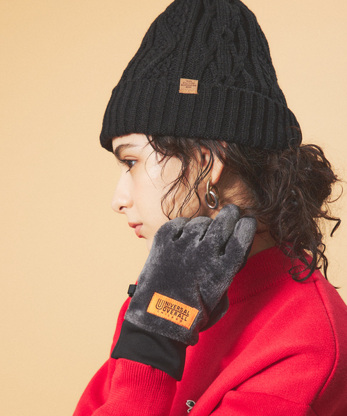 UNIVERSAL OVERALL（ユニバーサルオーバーオール）の「【UNIVERSAL OVERALL/ユニバーサルオーバーオール】ボアフリース ストレッチ/ タッチパネル対応 スマートグローブ（手袋・メンズ・ダークグリーン/グレー/ブラック/ネイビー・フリー）」の3枚目の写真