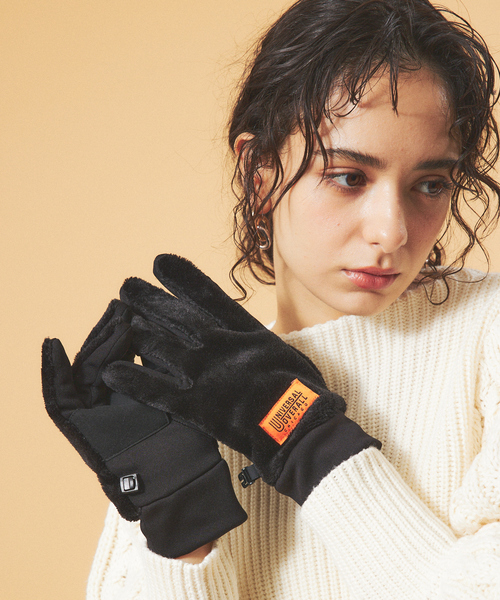 UNIVERSAL OVERALL（ユニバーサルオーバーオール）の「【UNIVERSAL OVERALL/ユニバーサルオーバーオール】ボアフリース ストレッチ/ タッチパネル対応 スマートグローブ（手袋・メンズ・ダークグリーン/グレー/ブラック/ネイビー・フリー）」の6枚目の写真