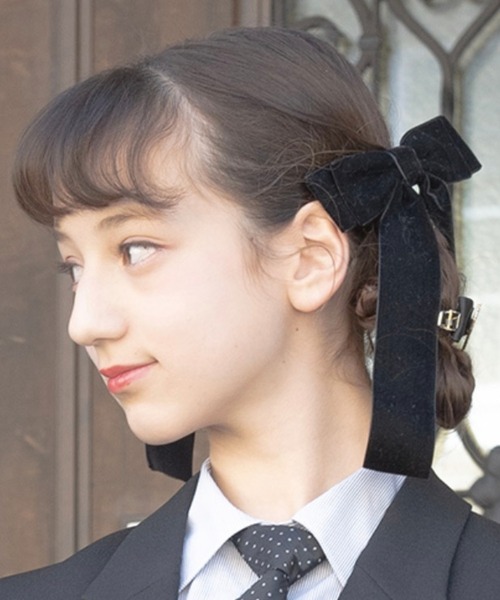 Catherine Cottage（キャサリンコテージ）の「ベロアリボンヘアクリップ（バレッタ/ヘアクリップ・キッズ・ブラック・FREE）」の8枚目の写真