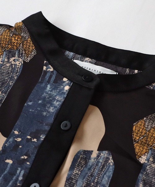 antiqua（アンティカ）の「アート柄スタンドカラーシャツ（シャツ/ブラウス・レディース・ブラック・FREE）」の17枚目の写真