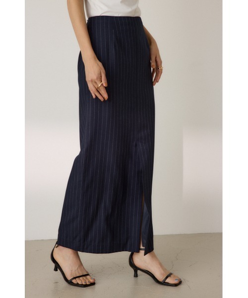 【Karen Millen】コットンストライプ フルミディスカート Cotton Stripe Full Midi Skirt | Karen Millen