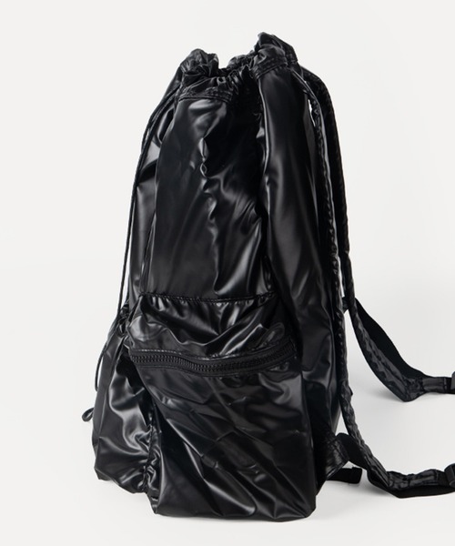 MASSIVE STORE（マッシブストア）の「【recomend selection/セレクト】フェイクレザードロストリング バックパック リュック　2308HCJB115（バックパック/リュック・メンズ・シルバー/ブラック・FREE）」の7枚目の写真