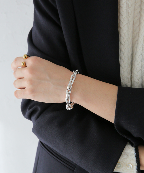 SLOBE IENA（スローブイエナ）の「【PHILIPPE AUDIBERT/フィリップ・オーディベール】太チェーンバングル（ネックレス・レディース・シルバー・FREE）」の8枚目の写真