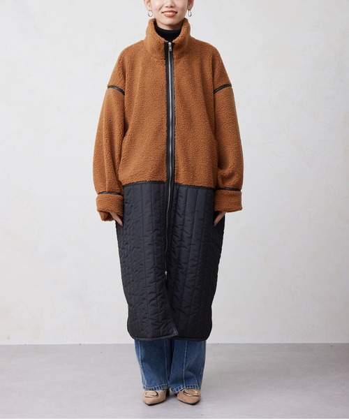 ボアアウター Chez toi（シェトワ）の「ボア×キルティングZIPコート（その他アウター