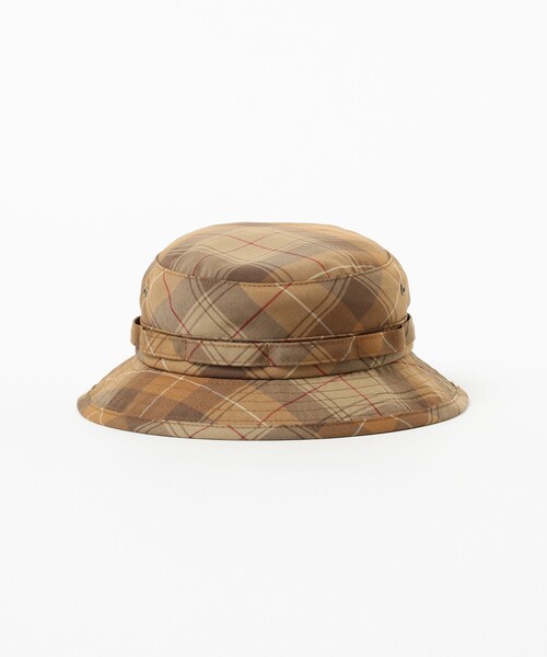 BEAMS PLUS（ビームスプラス）の「BEAMS PLUS / ウール ポリエステル チェック ジャングルハット（ハット・メンズ・グリーン/ブラウン・ONE SIZE）」の7枚目の写真