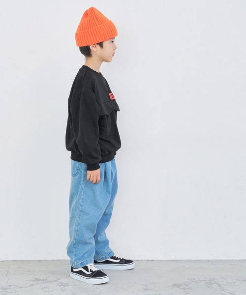 セール】キッズ 裏毛胸フラップポケットトップス（スウェット