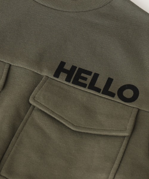 coca（coca）（コカ）の「キッズ 裏毛胸フラップポケットトップス（スウェット・キッズ・ブラック/カーキ・110/130/140/120）」の11枚目の写真