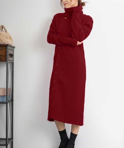 Miniministore(ミニミニストア)の「タートルネック ワンピース体型カバー韓国(ワンピース・レディース・アイボリー/ブラック/グレー/ピンク/ワインレッド・フリー)」の16枚目の写真