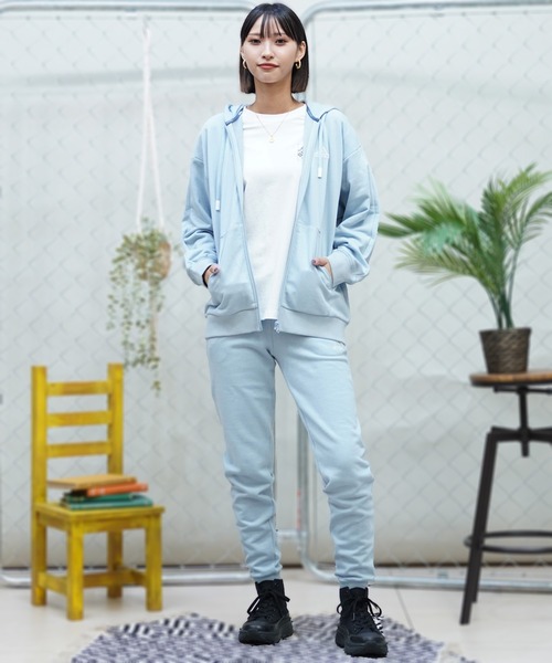 adidas（アディダス）の「adidas/アディダス ジップパーカー オーバーサイズ ジップアップ スウェット JSY18（パーカー・レディース・ライトブルー/オートミール/グレー系その他・L/XL/M）」の15枚目の写真