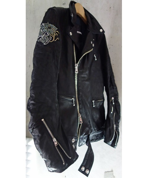 FranCisT_MOR.K.S.（フランシストモークス）の「FranCisT_MOR.K.S./フランシスト モークス/HORSE LEATER VINTAGE CYCLONE RIDERS JACKET（ライダースジャケット・メンズ・ブラック・4）」の4枚目の写真