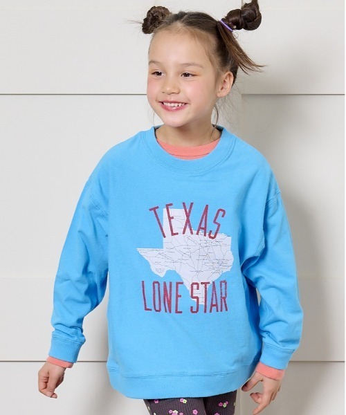 BIG FIELD(ビッグフィールド)の「ナガソデリブツキプリントロンT(80~150cm)(Tシャツ/カットソー・キッズ・オフホワイト/キャメル/ライトブルー/チャコール・120/130/140/90/100/110/95/150/80)」の3枚目の写真