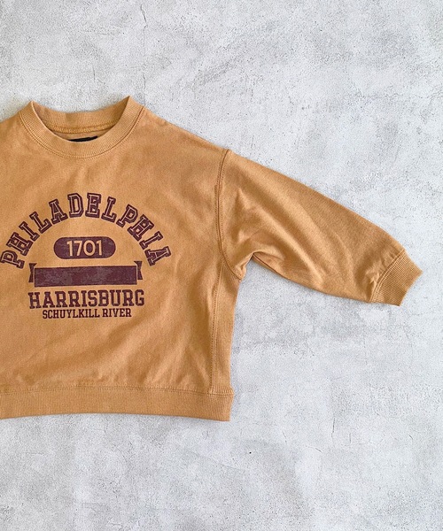 BIG FIELD(ビッグフィールド)の「ナガソデリブツキプリントロンT(80~150cm)(Tシャツ/カットソー・キッズ・オフホワイト/キャメル/ライトブルー/チャコール・120/130/140/90/100/110/95/150/80)」の21枚目の写真