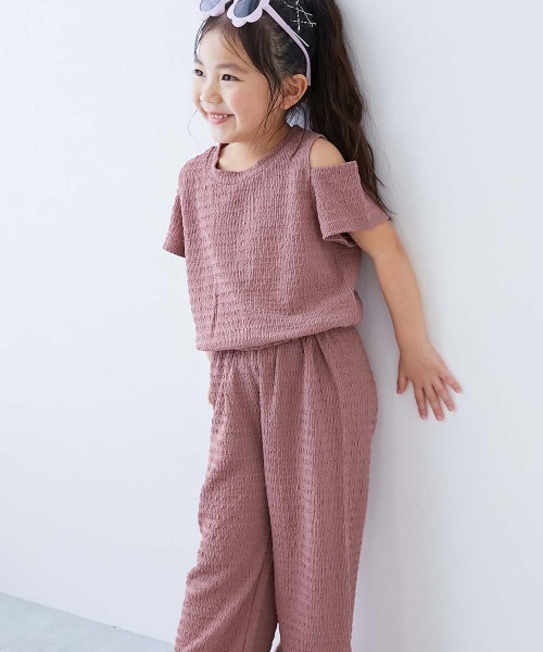 トップスと、ワイドパンツ、セット セットアップ 上下セット ストライプ柄 トップス ワイドパンツ