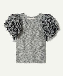 LEINWANDE EGG KNIT TOPS WHITE ニット　白　フリンジ LEINWANDE EGG KNIT TOPS WHITE ニット 白 フリンジ レディース