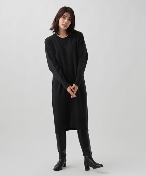 Elura(エルーラ)の「カノコ風スウェットワンピース/993455(ワンピース・レディース・チャコールグレー/ブラック・FREE)」の3枚目の写真