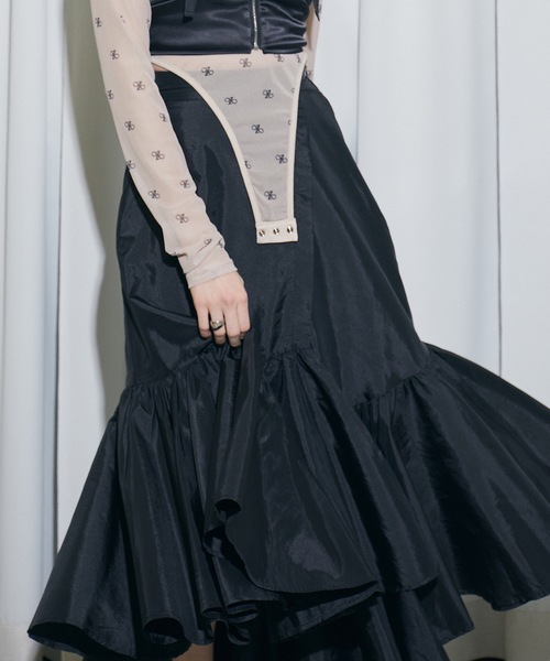 VIOLETTA（ヴィオレッタ）の「グロッシーフレアイレヘムスカート（スカート・レディース・ブラック/アイボリー/ロイヤルブルー・S/M）」の22枚目の写真
