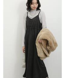 Samansa Mos2 blue | バブルコールキャミワンピース(ワンピース)