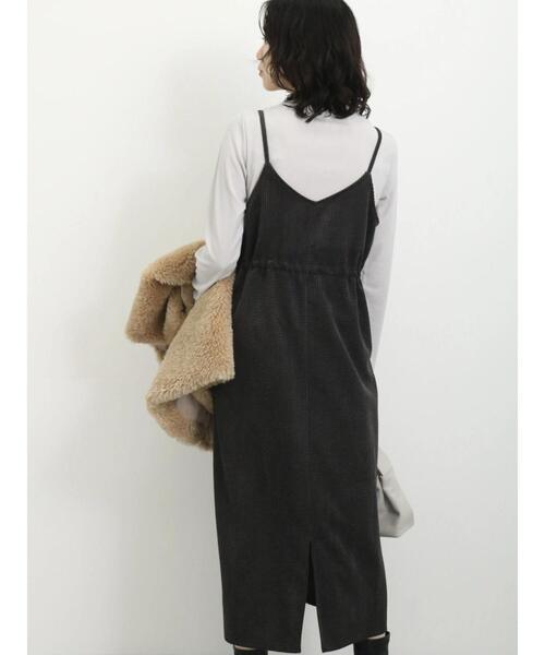 Samansa Mos2 blue（サマンサモスモスブルー）の「バブルコールキャミワンピース（ワンピース・レディース・チャコールグレー/モカ/ブラック・F）」の10枚目の写真