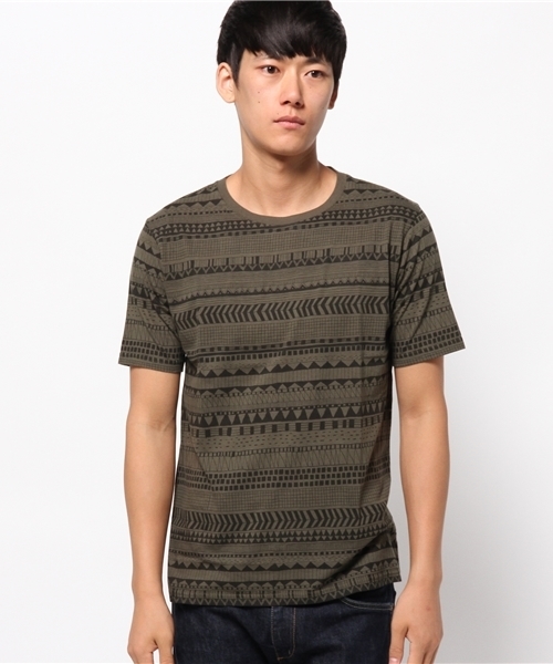 MYSELF ABAHOUSE(マイセルフアバハウス)の「テーマ柄総柄T(Tシャツ/カットソー・メンズ・カーキ/ホワイト・LARGE/MEDIUM)」の2枚目の写真