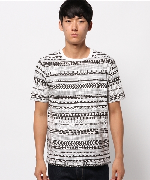 MYSELF ABAHOUSE(マイセルフアバハウス)の「テーマ柄総柄T(Tシャツ/カットソー・メンズ・カーキ/ホワイト・LARGE/MEDIUM)」の3枚目の写真