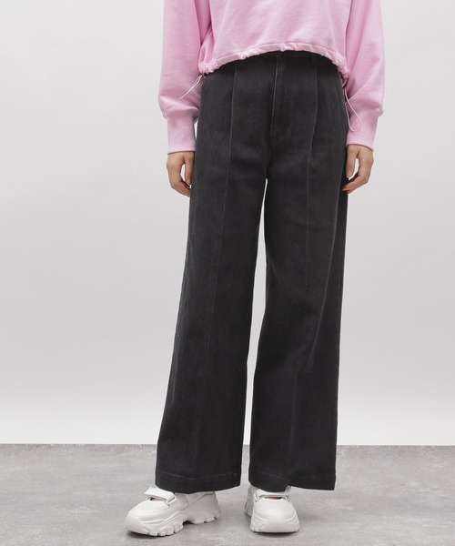 LAKOLE（ラコレ）の「ワンタックワイドデニム / 102224（デニムパンツ・レディース・チャコール/ライトブルー/アクア・LARGE/MEDIUM/SMALL）」の13枚目の写真