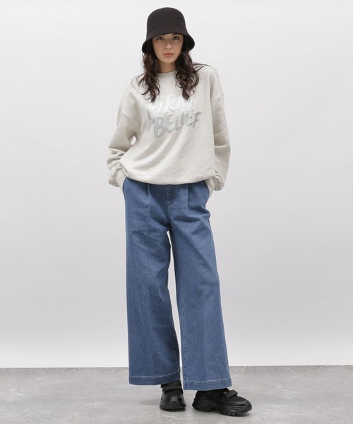 LAKOLE（ラコレ）の「ワンタックワイドデニム / 102224（デニムパンツ・レディース・チャコール/ライトブルー/アクア・LARGE/MEDIUM/SMALL）」の18枚目の写真