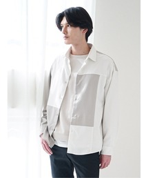 TAKA-Q | クレイジー切替 レギュラーカラー長袖BIGシャツ(シャツ/ブラウス)