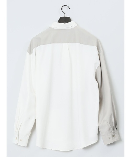 TAKA-Q（タカキュー）の「クレイジー切替 レギュラーカラー長袖BIGシャツ（シャツ/ブラウス・メンズ・ブルー/ブラック/ホワイト・MEDIUM/LARGE）」の15枚目の写真