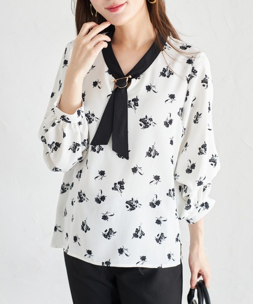 tocco closet(トッコ クローゼット)の「【ZOZO限定】2WAYスリーブブラウス(シャツ/ブラウス・レディース・オフホワイト/ドット/その他/ブラック・M)」の1枚目の写真