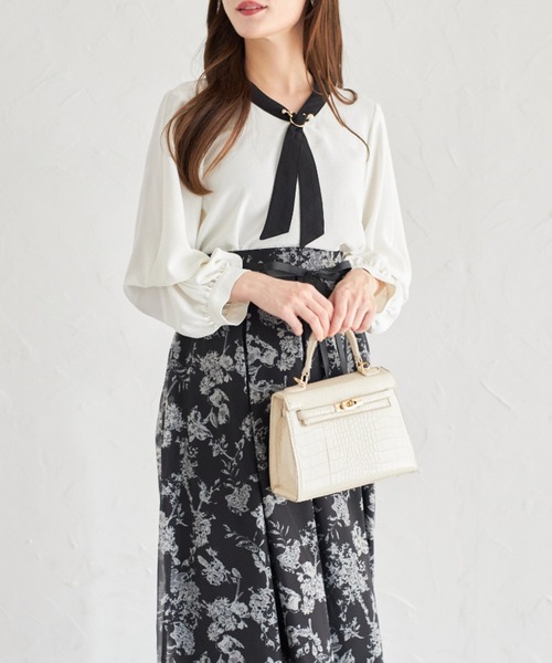 tocco closet(トッコ クローゼット)の「【ZOZO限定】2WAYスリーブブラウス(シャツ/ブラウス・レディース・オフホワイト/ドット/その他/ブラック・M)」の6枚目の写真