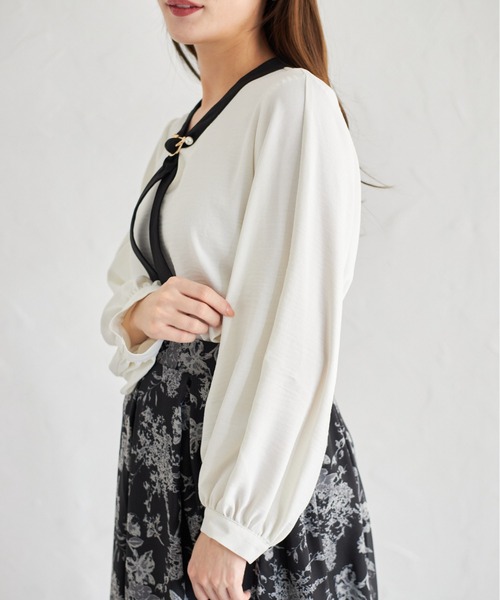 tocco closet(トッコ クローゼット)の「【ZOZO限定】2WAYスリーブブラウス(シャツ/ブラウス・レディース・オフホワイト/ドット/その他/ブラック・M)」の14枚目の写真