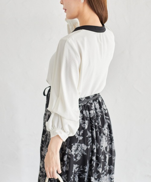 tocco closet(トッコ クローゼット)の「【ZOZO限定】2WAYスリーブブラウス(シャツ/ブラウス・レディース・オフホワイト/ドット/その他/ブラック・M)」の10枚目の写真