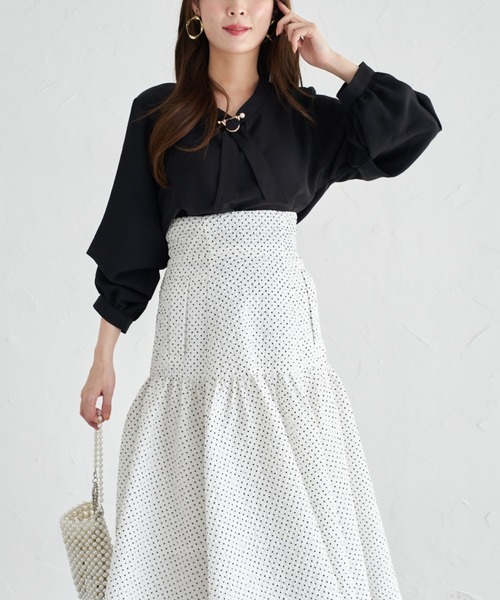 tocco closet(トッコ クローゼット)の「【ZOZO限定】2WAYスリーブブラウス(シャツ/ブラウス・レディース・オフホワイト/ドット/その他/ブラック・M)」の17枚目の写真